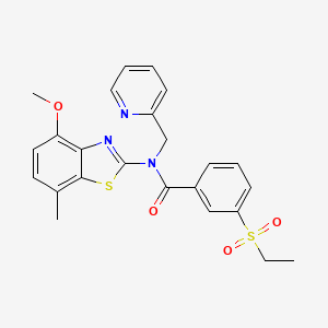 3-(ethylsulfonyl)-N-(4-methoxy-7-methylbenzo[d]thiazol-2-yl)-N-(pyridin-2-ylmethyl)benzamide