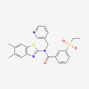 molecular formula C24H23N3O3S2 B3294392 N-(5,6-dimethylbenzo[d]thiazol-2-yl)-3-(ethylsulfonyl)-N-(pyridin-3-ylmethyl)benzamide CAS No. 886947-76-8