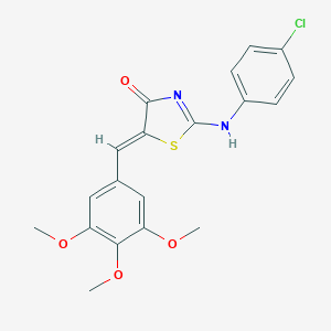 molecular formula C19H17ClN2O4S B329441 (5Z)-2-(4-chloroanilino)-5-[(3,4,5-trimethoxyphenyl)methylidene]-1,3-thiazol-4-one 