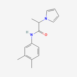 molecular formula C15H18N2O B3294411 N-(3,4-dimethylphenyl)-2-(1H-pyrrol-1-yl)propanamide CAS No. 887029-20-1