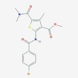 molecular formula C17H17BrN2O4S B329442 Methyl 2-[(4-bromobenzoyl)amino]-5-[(dimethylamino)carbonyl]-4-methyl-3-thiophenecarboxylate 