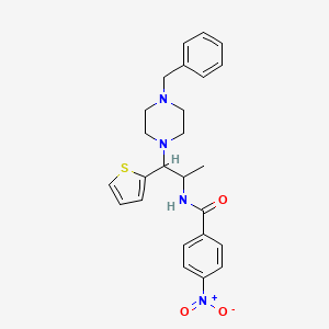 N-(1-(4-benzylpiperazin-1-yl)-1-(thiophen-2-yl)propan-2-yl)-4-nitrobenzamide
