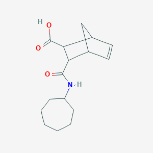 molecular formula C16H23NO3 B329447 3-(Cycloheptylcarbamoyl)bicyclo[2.2.1]hept-5-ene-2-carboxylic acid 