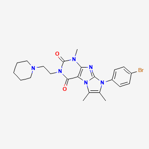 molecular formula C23H27BrN6O2 B3294477 6-(4-Bromophenyl)-4,7,8-trimethyl-2-(2-piperidin-1-ylethyl)purino[7,8-a]imidazole-1,3-dione CAS No. 887215-25-0