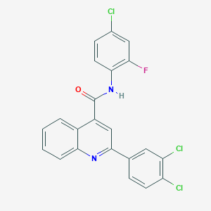 N-(4-chloro-2-fluorophenyl)-2-(3,4-dichlorophenyl)quinoline-4-carboxamide