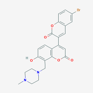 molecular formula C24H21BrN2O5 B3294494 6-bromo-7'-hydroxy-8'-[(4-methylpiperazin-1-yl)methyl]-2H,2'H-3,4'-bichromene-2,2'-dione CAS No. 887216-70-8