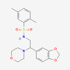 molecular formula C21H26N2O5S B3294516 N-(2-(benzo[d][1,3]dioxol-5-yl)-2-morpholinoethyl)-2,5-dimethylbenzenesulfonamide CAS No. 887219-06-9