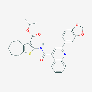 isopropyl 2-({[2-(1,3-benzodioxol-5-yl)-4-quinolinyl]carbonyl}amino)-5,6,7,8-tetrahydro-4H-cyclohepta[b]thiophene-3-carboxylate