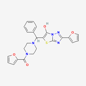 molecular formula C24H21N5O4S B3294533 5-[[4-(2-Furoyl)piperazin-1-yl](phenyl)methyl]-2-(2-furyl)[1,3]thiazolo[3,2-b][1,2,4]triazol-6-ol CAS No. 887219-78-5