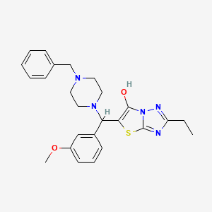 molecular formula C25H29N5O2S B3294537 5-((4-Benzylpiperazin-1-yl)(3-methoxyphenyl)methyl)-2-ethylthiazolo[3,2-b][1,2,4]triazol-6-ol CAS No. 887219-83-2