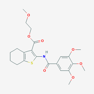 molecular formula C22H27NO7S B329458 2-Methoxyethyl 2-[(3,4,5-trimethoxybenzoyl)amino]-4,5,6,7-tetrahydro-1-benzothiophene-3-carboxylate 