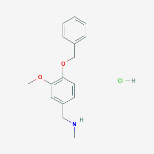 molecular formula C16H20ClNO2 B3294614 {[4-(Benzyloxy)-3-methoxyphenyl]methyl}(methyl)amine hydrochloride CAS No. 88741-50-8