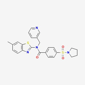 molecular formula C25H24N4O3S2 B3294649 N-(6-methylbenzo[d]thiazol-2-yl)-N-(pyridin-3-ylmethyl)-4-(pyrrolidin-1-ylsulfonyl)benzamide CAS No. 887459-12-3