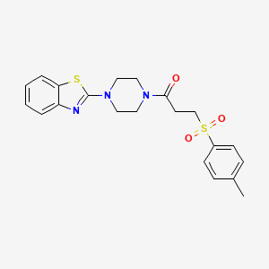 molecular formula C21H23N3O3S2 B3294661 1-(4-(Benzo[d]thiazol-2-yl)piperazin-1-yl)-3-tosylpropan-1-one CAS No. 887462-18-2