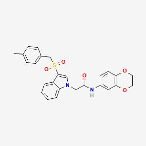 molecular formula C26H24N2O5S B3294670 N-(2,3-dihydro-1,4-benzodioxin-6-yl)-2-{3-[(4-methylphenyl)methanesulfonyl]-1H-indol-1-yl}acetamide CAS No. 887463-65-2
