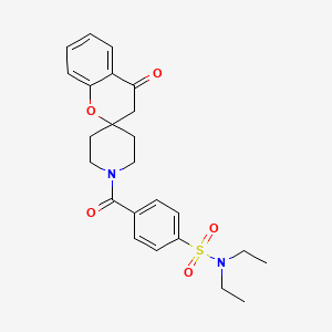 molecular formula C24H28N2O5S B3294697 N,N-diethyl-4-({4-oxo-3,4-dihydrospiro[1-benzopyran-2,4'-piperidine]-1'-yl}carbonyl)benzene-1-sulfonamide CAS No. 887467-74-5