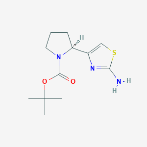molecular formula C12H19N3O2S B3294707 (S)-Tert-butyl 2-(2-aminothiazol-4-YL)pyrrolidine-1-carboxylate CAS No. 887475-97-0