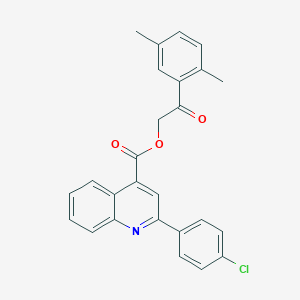 molecular formula C26H20ClNO3 B329471 2-(2,5-Dimethylphenyl)-2-oxoethyl 2-(4-chlorophenyl)-4-quinolinecarboxylate 