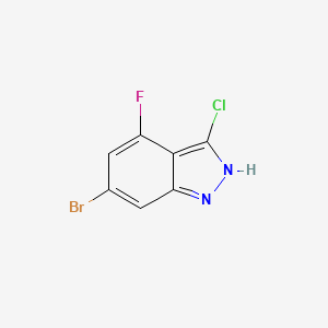 molecular formula C7H3BrClFN2 B3294765 6-bromo-3-chloro-4-fluoro-2H-indazole CAS No. 887567-98-8