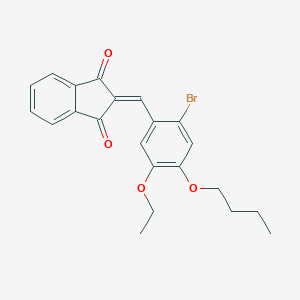 molecular formula C22H21BrO4 B329478 2-(2-bromo-4-butoxy-5-ethoxybenzylidene)-1H-indene-1,3(2H)-dione 