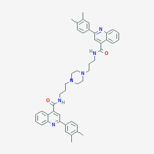 2-(3,4-dimethylphenyl)-N-(3-{4-[3-({[2-(3,4-dimethylphenyl)quinolin-4-yl]carbonyl}amino)propyl]piperazin-1-yl}propyl)quinoline-4-carboxamide