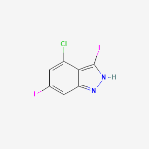 molecular formula C7H3ClI2N2 B3294831 4-Chloro-3,6-diiodo-1H-indazole CAS No. 887568-23-2