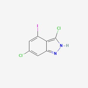 molecular formula C7H3Cl2IN2 B3294849 3,6-Dichloro-4-iodo-1H-indazole CAS No. 887568-27-6