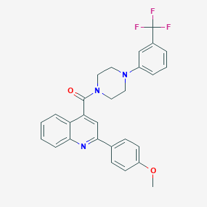 molecular formula C28H24F3N3O2 B329485 2-(4-Methoxyphenyl)-4-({4-[3-(trifluoromethyl)phenyl]-1-piperazinyl}carbonyl)quinoline 