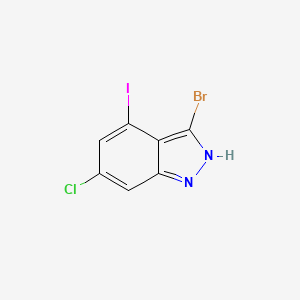 molecular formula C7H3BrClIN2 B3294851 3-Bromo-6-chloro-4-iodo (1H)indazole CAS No. 887568-28-7