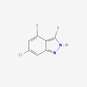 molecular formula C7H3ClI2N2 B3294854 6-Chloro-3,4-diiodo-1H-indazole CAS No. 887568-29-8
