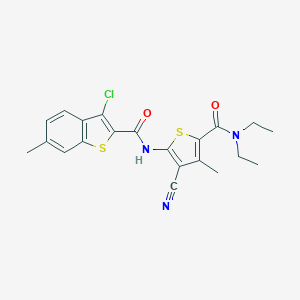 3-chloro-N-[3-cyano-5-(diethylcarbamoyl)-4-methylthiophen-2-yl]-6-methyl-1-benzothiophene-2-carboxamide