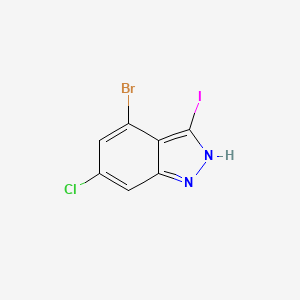 molecular formula C7H3BrClIN2 B3294882 4-Bromo-6-chloro-3-iodo-1H-indazole CAS No. 887568-35-6