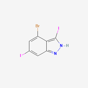 molecular formula C7H3BrI2N2 B3294917 4-bromo-3,6-diiodo-2H-indazole CAS No. 887568-49-2