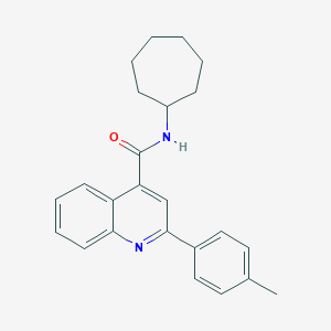 molecular formula C24H26N2O B329492 N-cycloheptyl-2-(4-methylphenyl)quinoline-4-carboxamide 