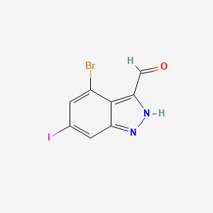 molecular formula C8H4BrIN2O B3294930 4-bromo-6-iodo-2H-indazole-3-carbaldehyde CAS No. 887568-53-8