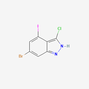 molecular formula C7H3BrClIN2 B3294938 6-bromo-3-chloro-4-iodo-2H-indazole CAS No. 887568-57-2