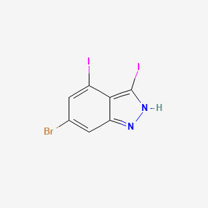 molecular formula C7H3BrI2N2 B3294944 6-Bromo-3,4-diiodoindazole CAS No. 887568-61-8