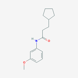 molecular formula C15H21NO2 B329495 3-cyclopentyl-N-(3-methoxyphenyl)propanamide 