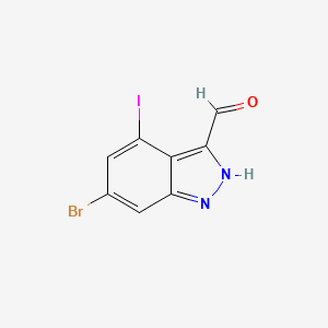 molecular formula C8H4BrIN2O B3294951 6-bromo-4-iodo-2H-indazole-3-carbaldehyde CAS No. 887568-63-0