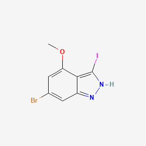 molecular formula C8H6BrIN2O B3294967 6-Bromo-3-iodo-4-methoxy-1H-indazole CAS No. 887568-69-6