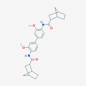 molecular formula C30H36N2O4 B329498 N-{4'-[(bicyclo[2.2.1]hept-2-ylcarbonyl)amino]-3,3'-dimethoxy[1,1'-biphenyl]-4-yl}bicyclo[2.2.1]heptane-2-carboxamide 