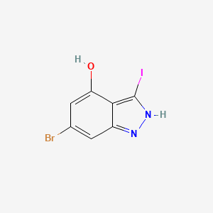 molecular formula C7H4BrIN2O B3294981 1h-Indazol-4-ol,6-bromo-3-iodo- CAS No. 887568-81-2
