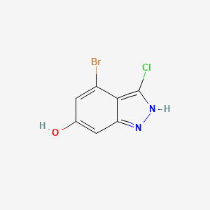 molecular formula C7H4BrClN2O B3294994 4-Bromo-3-chloro-1H-indazol-6-OL CAS No. 887568-89-0