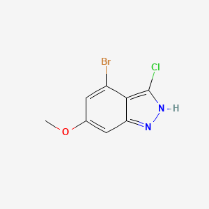 molecular formula C8H6BrClN2O B3295012 4-Bromo-3-chloro-6-methoxy-1H-indazole CAS No. 887569-00-8
