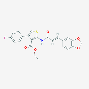 Ethyl 2-{[3-(1,3-benzodioxol-5-yl)acryloyl]amino}-4-(4-fluorophenyl)-3-thiophenecarboxylate