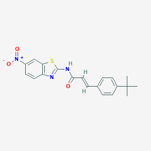 molecular formula C20H19N3O3S B329504 3-(4-tert-butylphenyl)-N-{6-nitro-1,3-benzothiazol-2-yl}acrylamide 