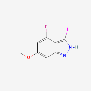 molecular formula C8H6FIN2O B3295042 4-Fluoro-3-iodo-6-methoxyindazole CAS No. 887569-17-7