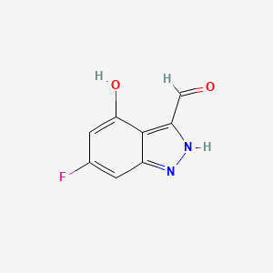 molecular formula C8H5FN2O2 B3295095 6-Fluoro-4-hydroxy-1H-indazole-3-carbaldehyde CAS No. 887569-45-1