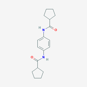 molecular formula C18H24N2O2 B329510 N-{4-[(cyclopentylcarbonyl)amino]phenyl}cyclopentanecarboxamide 