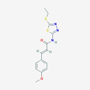 molecular formula C14H15N3O2S2 B329511 N-[5-(ethylsulfanyl)-1,3,4-thiadiazol-2-yl]-3-(4-methoxyphenyl)acrylamide 